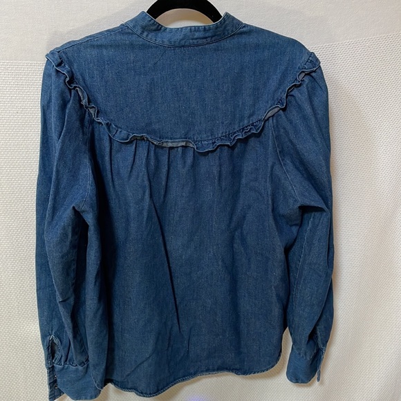Vintage Cottagecore Denim Chambray Blouse - Picture 10 of 14